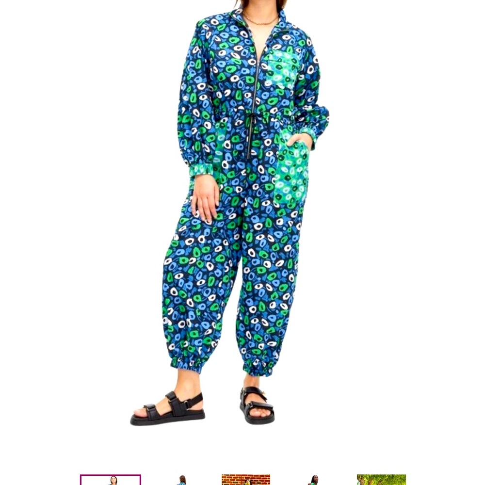 Diane Von  Furstenberg women’s Nylon sport paint jumpsuit Size 2X green New
